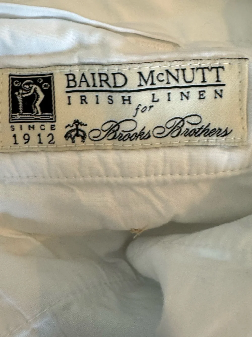 Brooks Brothers White Linen-Blend Chinos